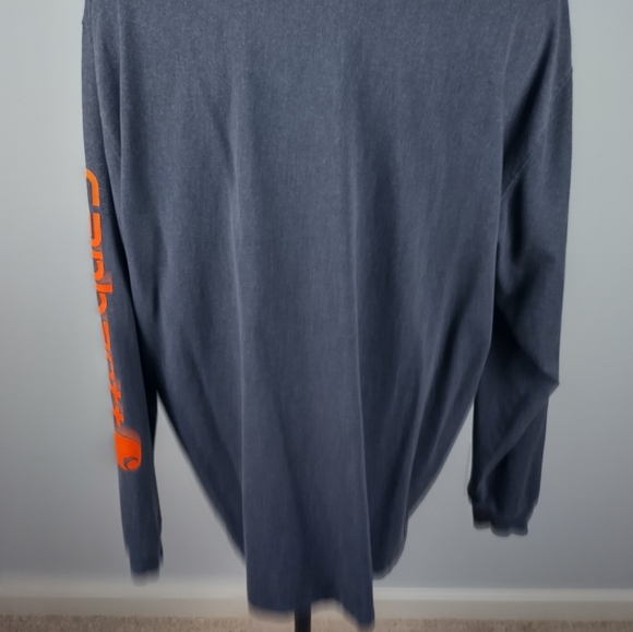 Carhartt  Mens XL Relaxed Fit Long Sleeve Logo  work outdoor Casual Wear Print - Picture 5 of 12